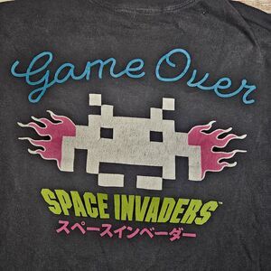 Space Invaders Shirt Retro Game Style Black L T-Shirt Japanese Arcade Gamer